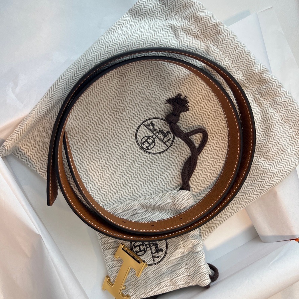 BRAND NEW Hermes Mini H belt buckle & Reversible leather strap 24 mm